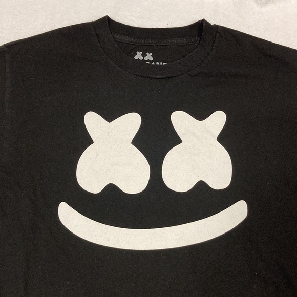 Mellogang marshmallow smile face black tee size medium - Picture 2 of 8